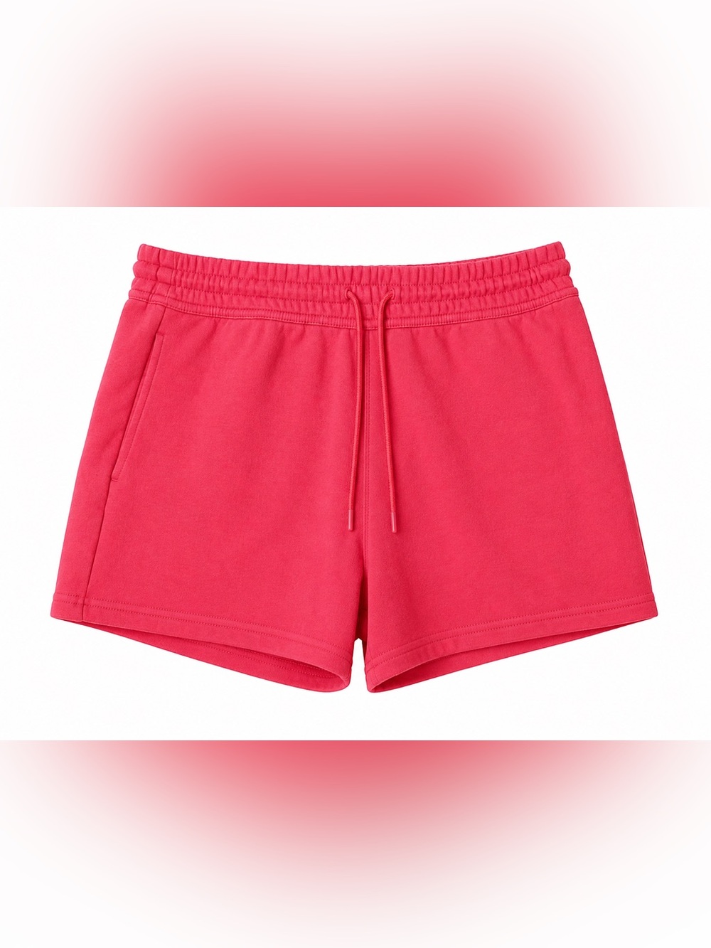 Athleta Women’s Small Pink Red Fleece Drawstring Sweat Shorts